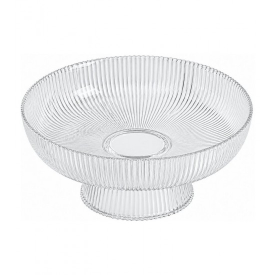 Centro De mesa 30cm com Pé de Vidro Graffiato Transparente